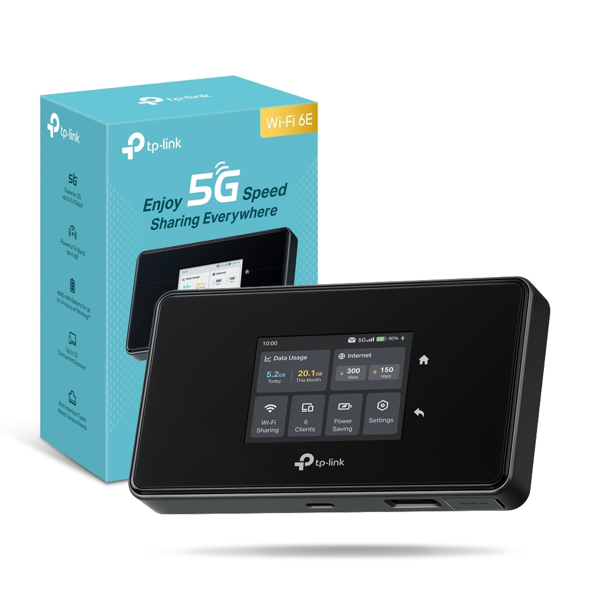 彡新品彡TP-Link モバイルWi-Fi ルーター AXE3600 M8550 TP-Link M8550 Mobile 5G Router with Sim Slot, AXE3600 WiFi 6E,Tri